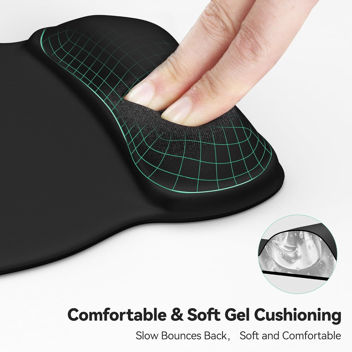 Gel Ergonomic Mouse Pad with Wrist Rest, Non-Slip PU Base, Gradient