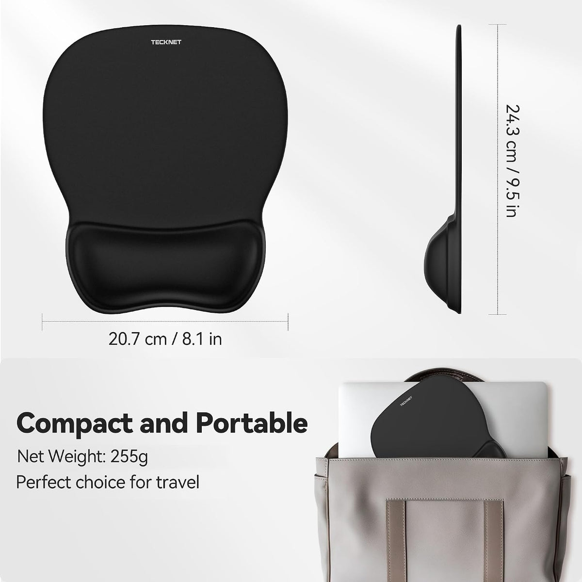 Gel Ergonomic Mouse Pad with Wrist Rest, Non-Slip PU Base, Gradient