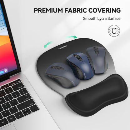 Gel Ergonomic Mouse Pad with Wrist Rest, Non-Slip PU Base, Gradient