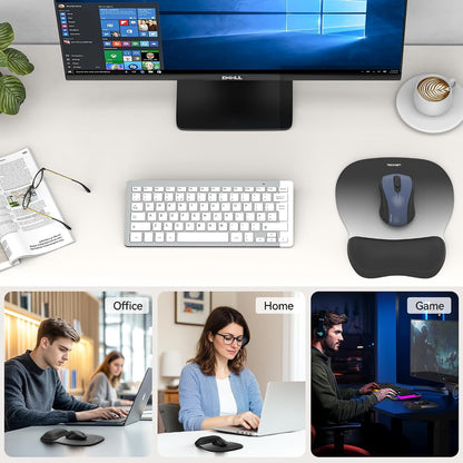 Gel Ergonomic Mouse Pad with Wrist Rest, Non-Slip PU Base, Gradient
