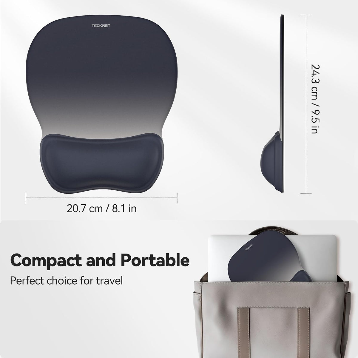 Gel Ergonomic Mouse Pad with Wrist Rest, Non-Slip PU Base, Gradient