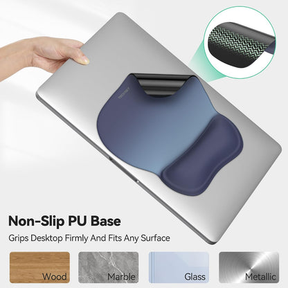 Gel Ergonomic Mouse Pad with Wrist Rest, Non-Slip PU Base, Gradient