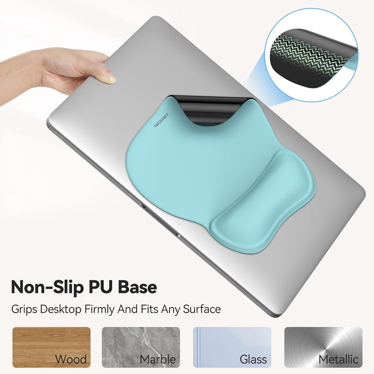 Gel Ergonomic Mouse Pad with Wrist Rest, Non-Slip PU Base, Gradient