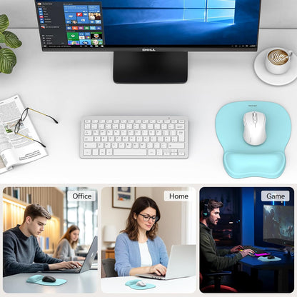 Gel Ergonomic Mouse Pad with Wrist Rest, Non-Slip PU Base, Gradient