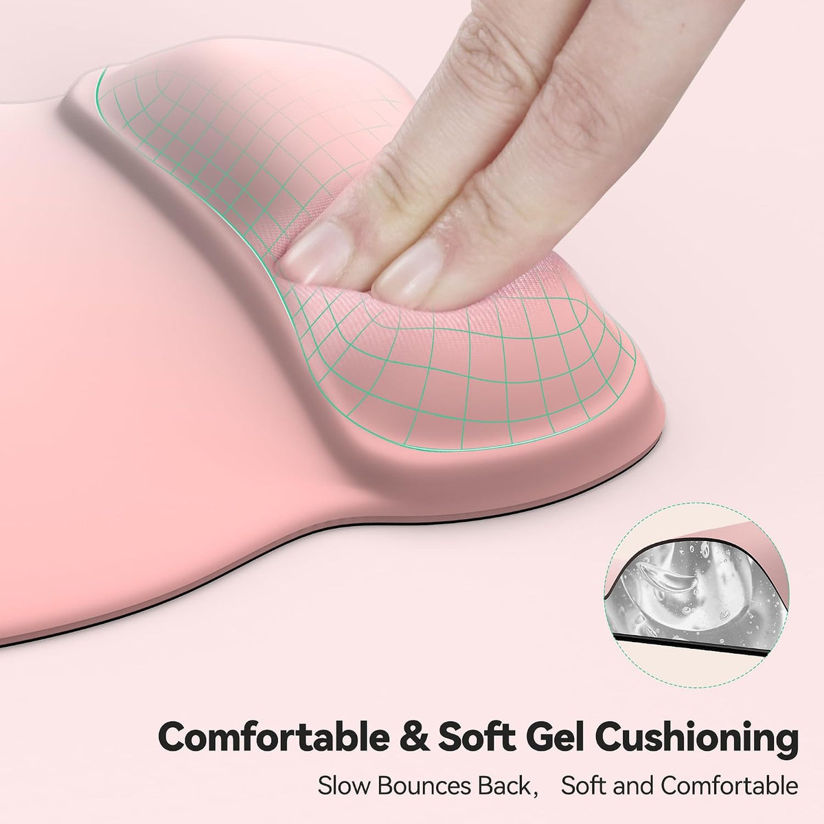 Gel Ergonomic Mouse Pad with Wrist Rest, Non-Slip PU Base, Gradient