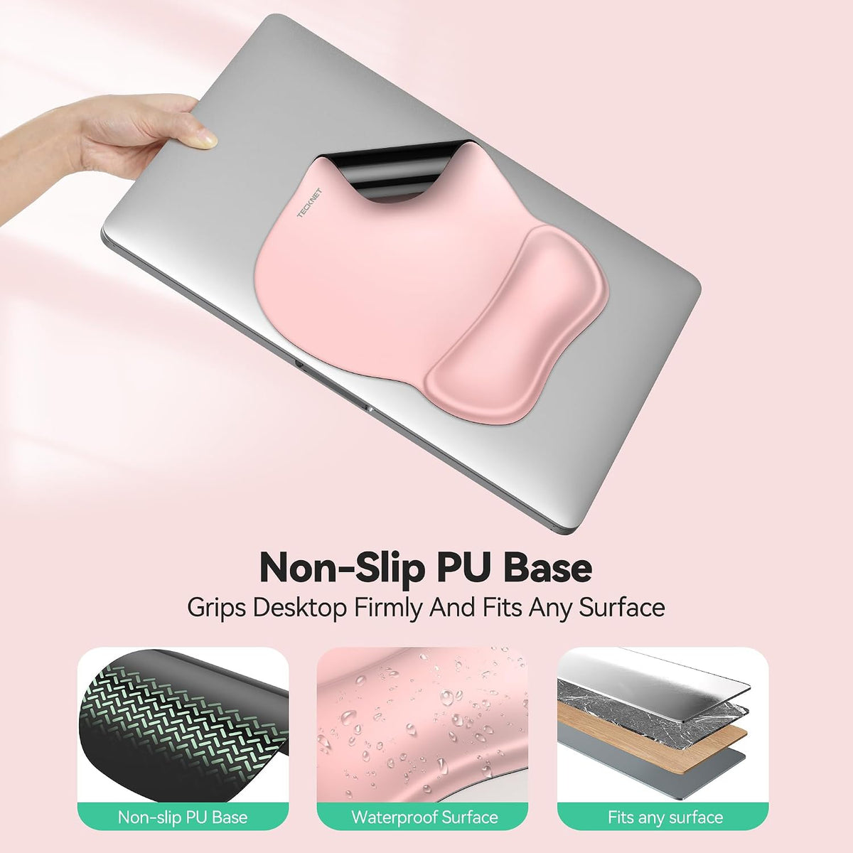 Gel Ergonomic Mouse Pad with Wrist Rest, Non-Slip PU Base, Gradient