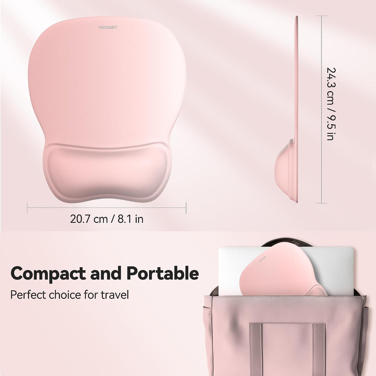Gel Ergonomic Mouse Pad with Wrist Rest, Non-Slip PU Base, Gradient