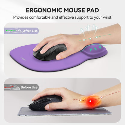 Gel Ergonomic Mouse Pad with Wrist Rest, Non-Slip PU Base, Gradient