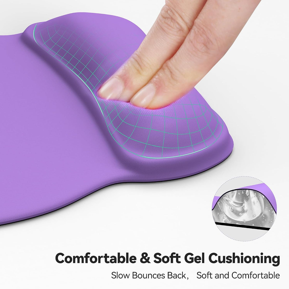 Gel Ergonomic Mouse Pad with Wrist Rest, Non-Slip PU Base, Gradient