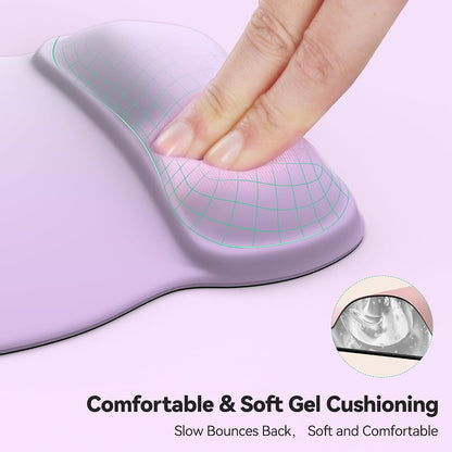 Gel Ergonomic Mouse Pad with Wrist Rest, Non-Slip PU Base, Gradient