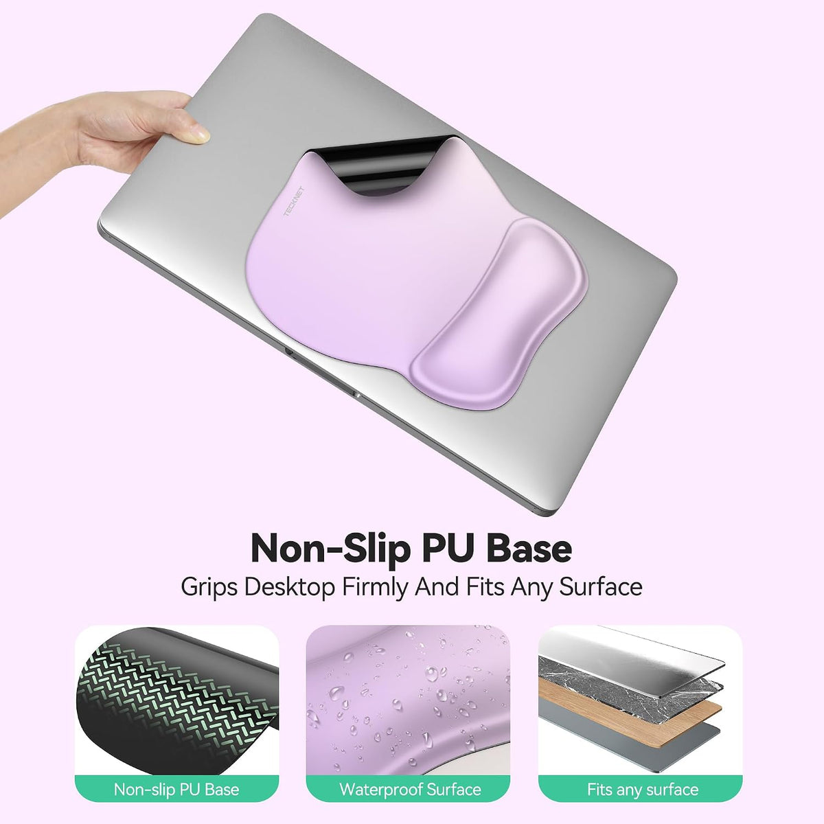 Gel Ergonomic Mouse Pad with Wrist Rest, Non-Slip PU Base, Gradient
