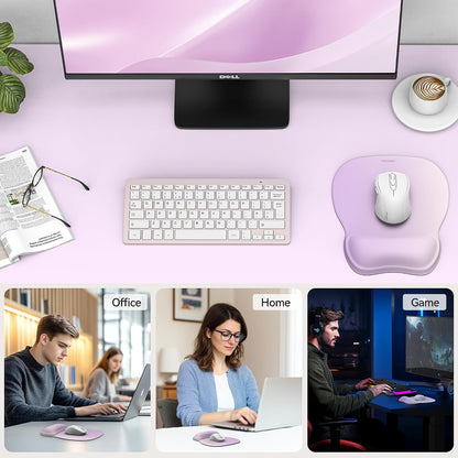 Gel Ergonomic Mouse Pad with Wrist Rest, Non-Slip PU Base, Gradient
