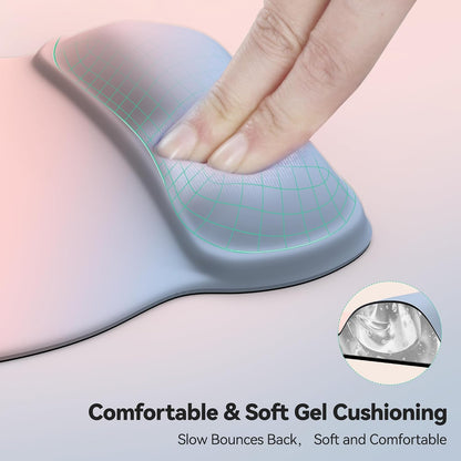 Gel Ergonomic Mouse Pad with Wrist Rest, Non-Slip PU Base, Gradient