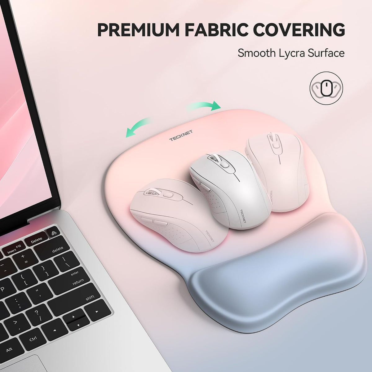 Gel Ergonomic Mouse Pad with Wrist Rest, Non-Slip PU Base, Gradient
