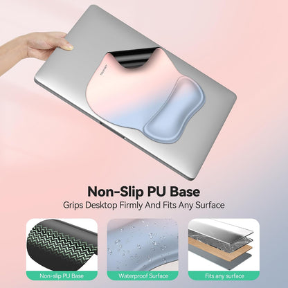Gel Ergonomic Mouse Pad with Wrist Rest, Non-Slip PU Base, Gradient