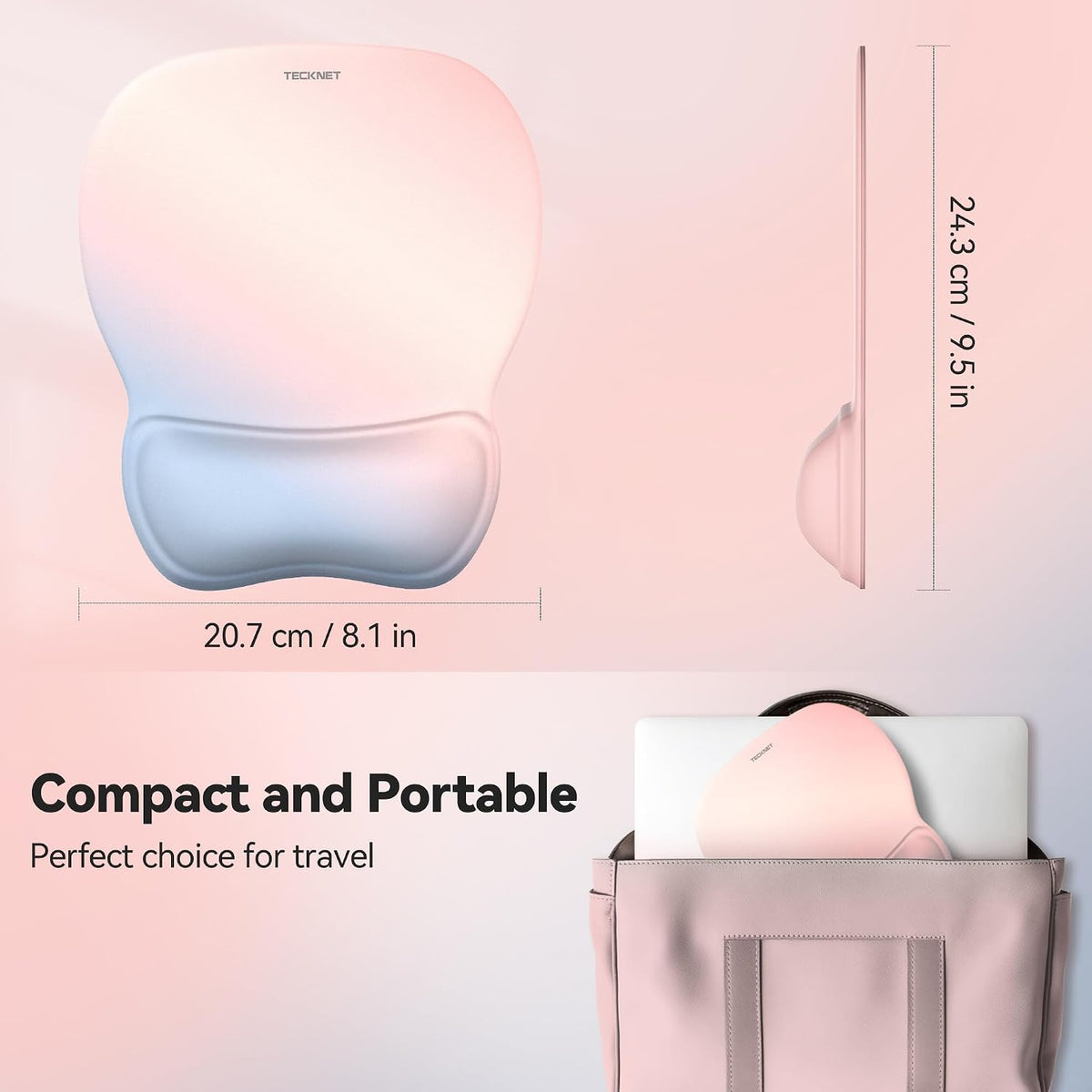 Gel Ergonomic Mouse Pad with Wrist Rest, Non-Slip PU Base, Gradient