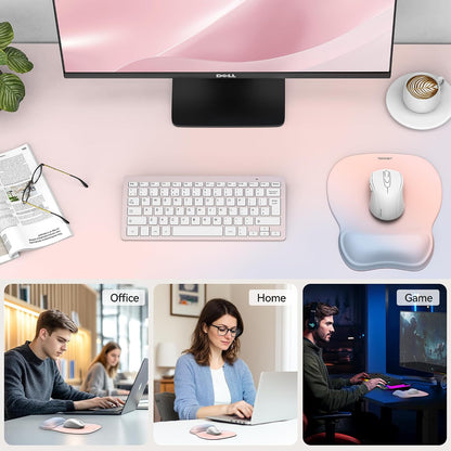 Gel Ergonomic Mouse Pad with Wrist Rest, Non-Slip PU Base, Gradient