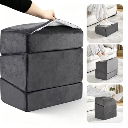 Foot Rest for Under Desk at Work, Adjustable Footrest for Office Chair & Gaming Chair,Ergonomic Footrest Pillow Desk Foot Stool with Washable Cover for Home, Airplane, Travel (Gray)
