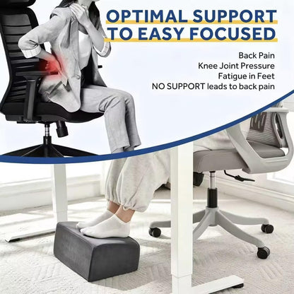 Foot Rest for Under Desk at Work, Adjustable Footrest for Office Chair & Gaming Chair,Ergonomic Footrest Pillow Desk Foot Stool with Washable Cover for Home, Airplane, Travel (Gray)