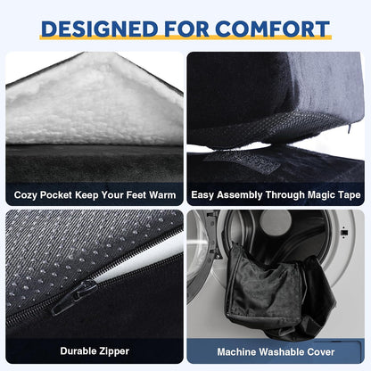 Foot Rest for Under Desk at Work, Adjustable Footrest for Office Chair & Gaming Chair,Ergonomic Footrest Pillow Desk Foot Stool with Washable Cover for Home, Airplane, Travel (Gray)