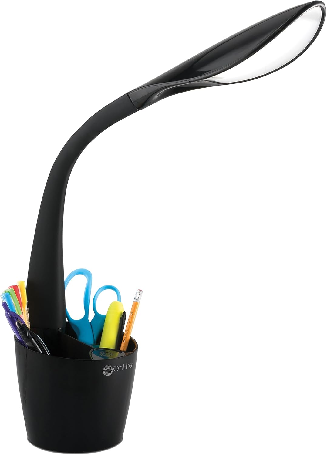 Organizer LED Desk Lamp with Storage Compartment, Black
