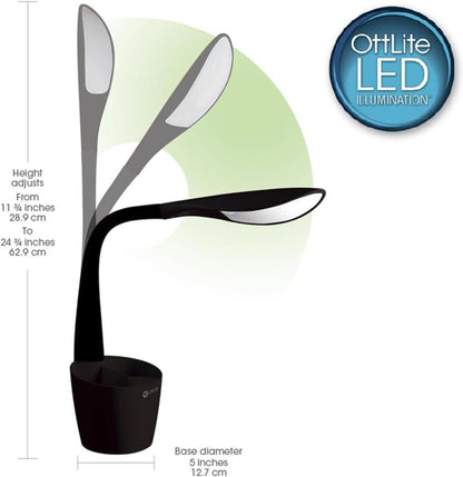 Organizer LED Desk Lamp with Storage Compartment, Black