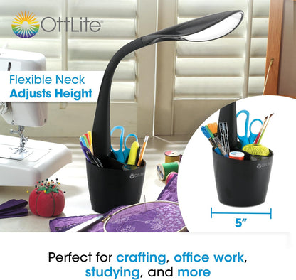 Organizer LED Desk Lamp with Storage Compartment, Black