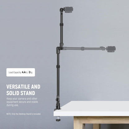 22" Magic Arm w Desk C Clamp, Overhead Camera Mount with Articulating Mic Boom Arm 1/4" 3/8" Threads for ARRI, Desktop Stand Holder for Phone Microphone Webcam Action Camera Video Light, UA057