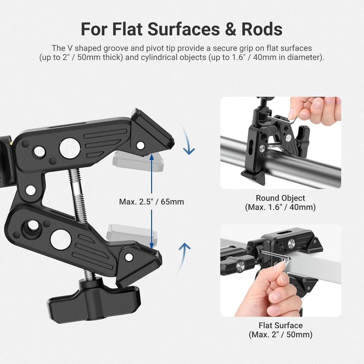 22" Magic Arm w Desk C Clamp, Overhead Camera Mount with Articulating Mic Boom Arm 1/4" 3/8" Threads for ARRI, Desktop Stand Holder for Phone Microphone Webcam Action Camera Video Light, UA057