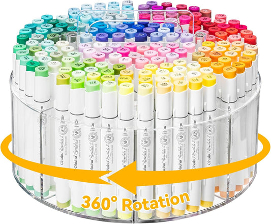 360° Rotating Acrylic Marker Storage Organizer for Alcohol Markers