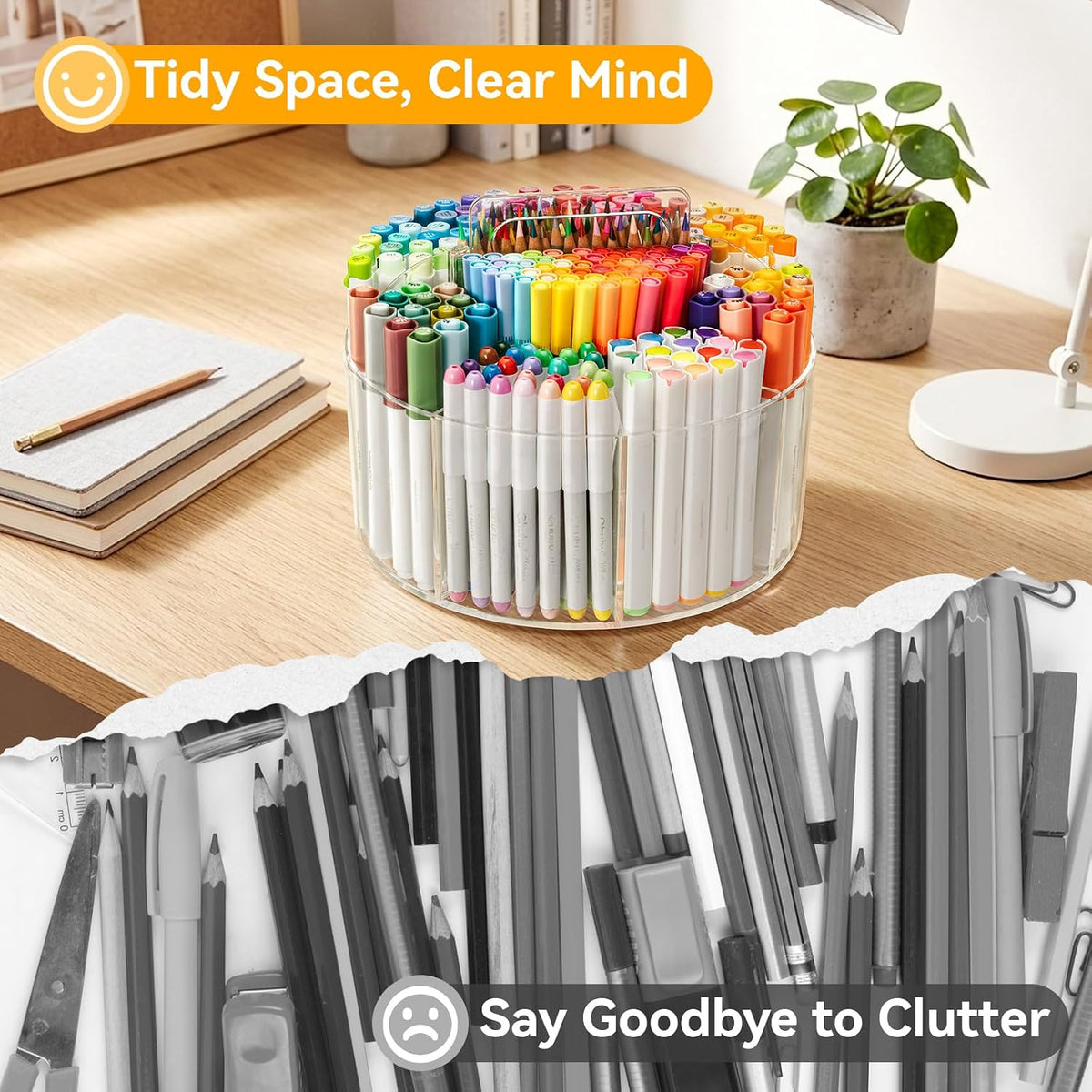 360° Rotating Acrylic Marker Storage Organizer for Alcohol Markers
