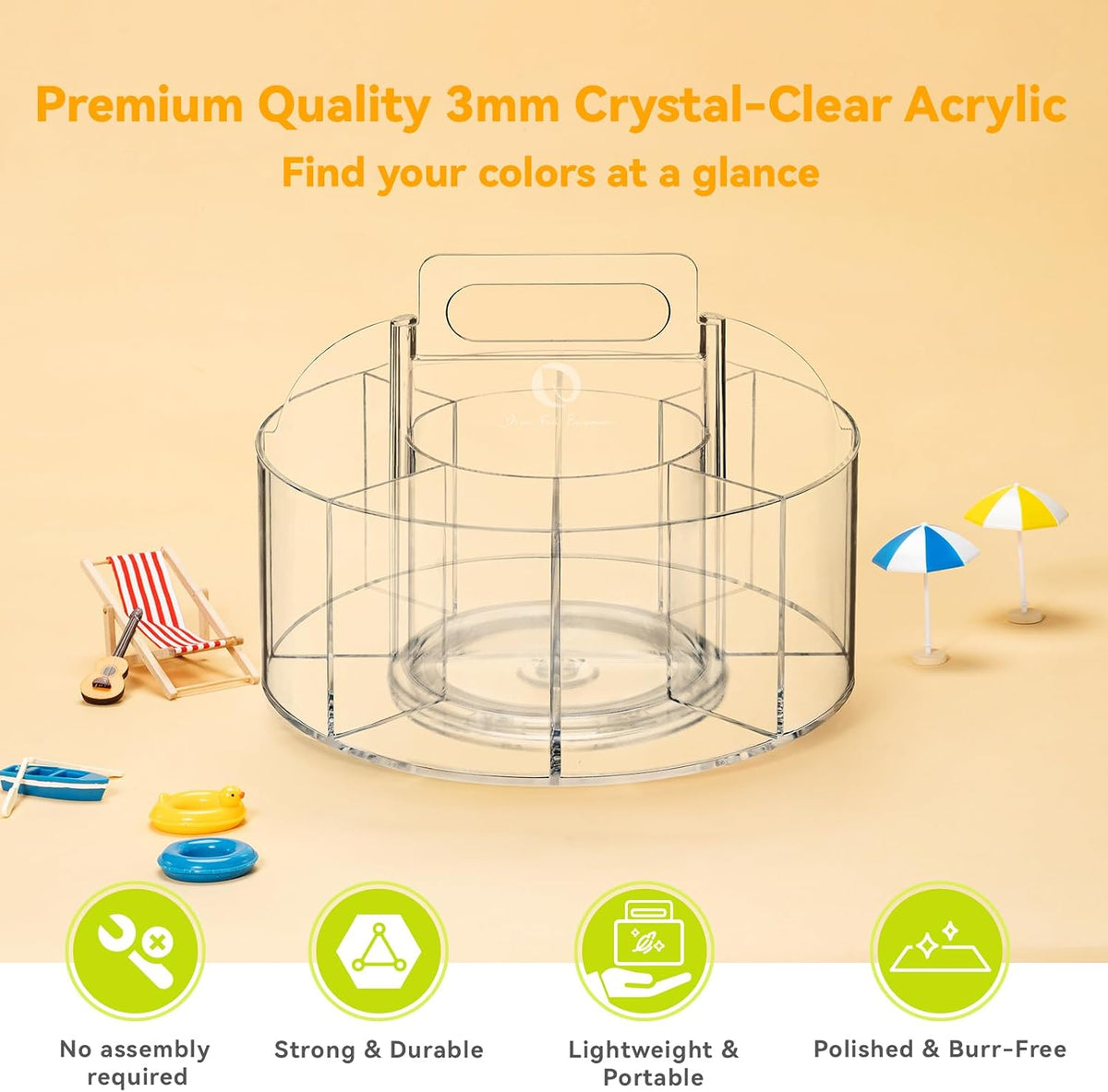 360° Rotating Acrylic Marker Storage Organizer for Alcohol Markers