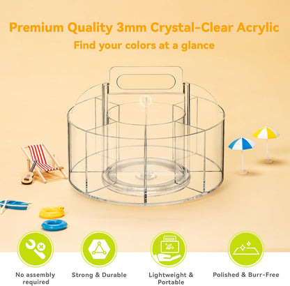 360° Rotating Acrylic Marker Storage Organizer for Alcohol Markers