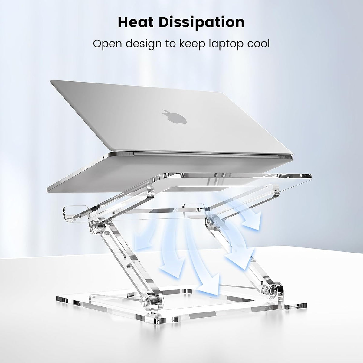 Laptop Stand for Desk, Portable Acrylic Laptop Riser, Ergonomic Adjustable Computer Stand Holder for Notebook MacBook Air Pro, Dell XPS, HP (10-17.3'')