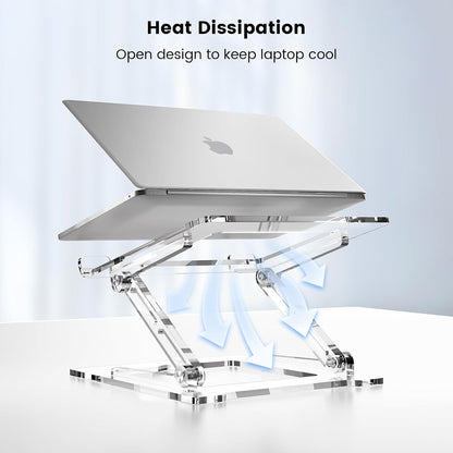 Laptop Stand for Desk, Portable Acrylic Laptop Riser, Ergonomic Adjustable Computer Stand Holder for Notebook MacBook Air Pro, Dell XPS, HP (10-17.3'')