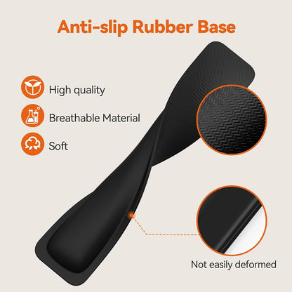 Wrist Rest for Computer Keyboard, Thicken Memory Foam Wrist Support Pad for Keyboard, Ergonomic Palm Rest for Pain Relief, Anti-Slip Rubber Base, 17x3.3 in, 1 inch (25mm), Black