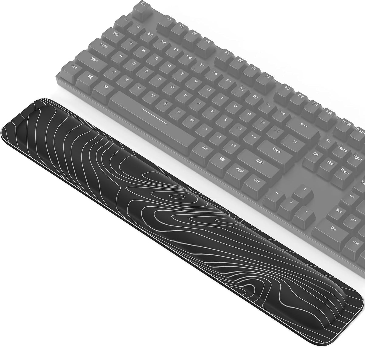 Wrist Rest for Computer Keyboard, Thicken Memory Foam Wrist Support Pad for Keyboard, Ergonomic Palm Rest for Pain Relief, Anti-Slip Rubber Base, 17x3.3 in, 1 inch (25mm), Black