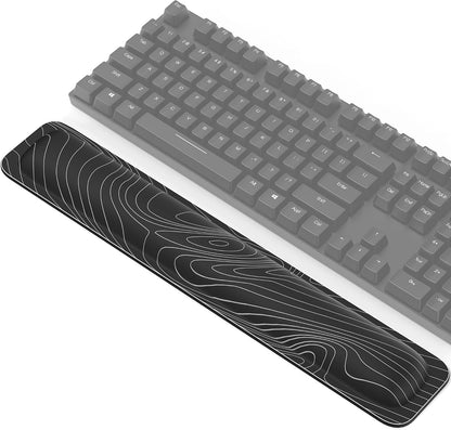 Wrist Rest for Computer Keyboard, Thicken Memory Foam Wrist Support Pad for Keyboard, Ergonomic Palm Rest for Pain Relief, Anti-Slip Rubber Base, 17x3.3 in, 1 inch (25mm), Black