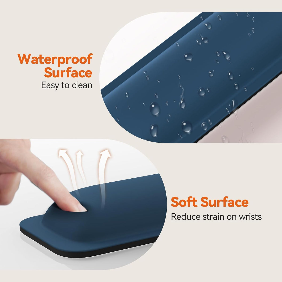 Wrist Rest for Computer Keyboard, Thicken Memory Foam Wrist Support Pad for Keyboard, Ergonomic Palm Rest for Pain Relief, Anti-Slip Rubber Base, 17x3.3 in, 1 inch (25mm), Black