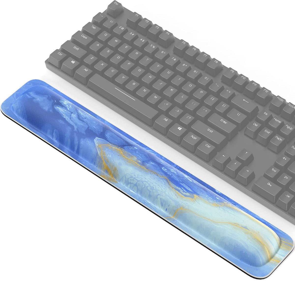 Wrist Rest for Computer Keyboard, Thicken Memory Foam Wrist Support Pad for Keyboard, Ergonomic Palm Rest for Pain Relief, Anti-Slip Rubber Base, 17x3.3 in, 1 inch (25mm), Black