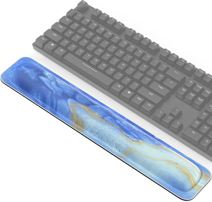 Wrist Rest for Computer Keyboard, Thicken Memory Foam Wrist Support Pad for Keyboard, Ergonomic Palm Rest for Pain Relief, Anti-Slip Rubber Base, 17x3.3 in, 1 inch (25mm), Black