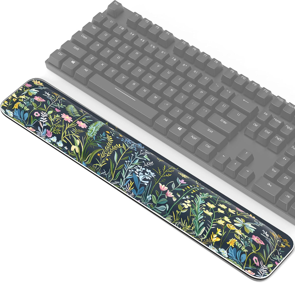 Wrist Rest for Computer Keyboard, Thicken Memory Foam Wrist Support Pad for Keyboard, Ergonomic Palm Rest for Pain Relief, Anti-Slip Rubber Base, 17x3.3 in, 1 inch (25mm), Black