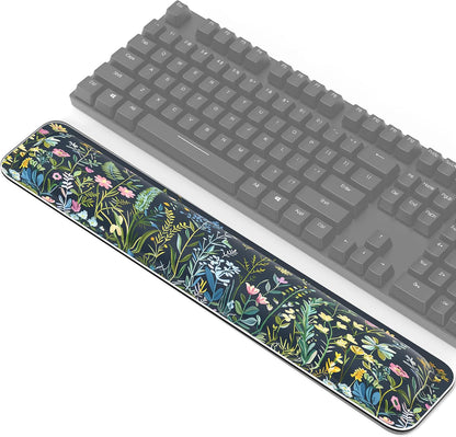 Wrist Rest for Computer Keyboard, Thicken Memory Foam Wrist Support Pad for Keyboard, Ergonomic Palm Rest for Pain Relief, Anti-Slip Rubber Base, 17x3.3 in, 1 inch (25mm), Black