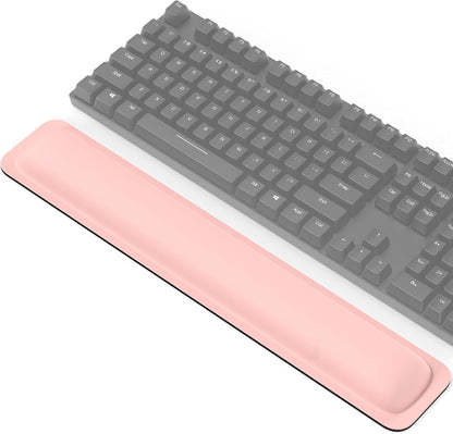 Wrist Rest for Computer Keyboard, Thicken Memory Foam Wrist Support Pad for Keyboard, Ergonomic Palm Rest for Pain Relief, Anti-Slip Rubber Base, 17x3.3 in, 1 inch (25mm), Black