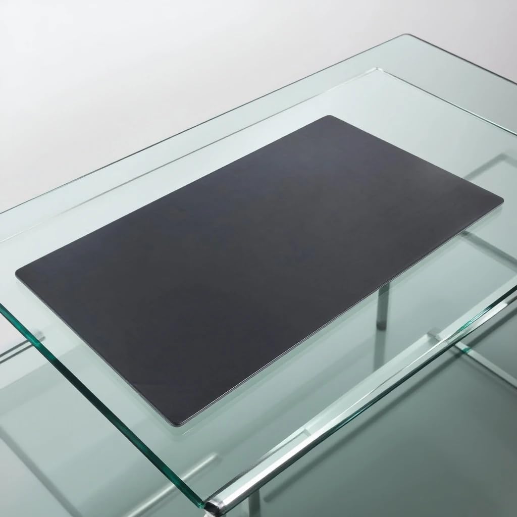 Black Leather 34" x 20" Desk Mat Without Rails