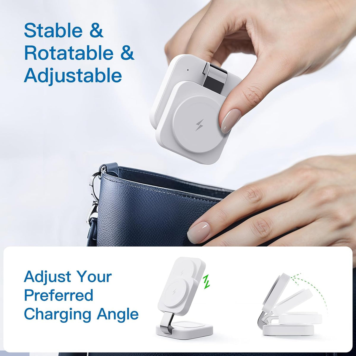 2026 Traveling Wireless Mag-Safe Fast Magnetic 3 in 1 Charging Station