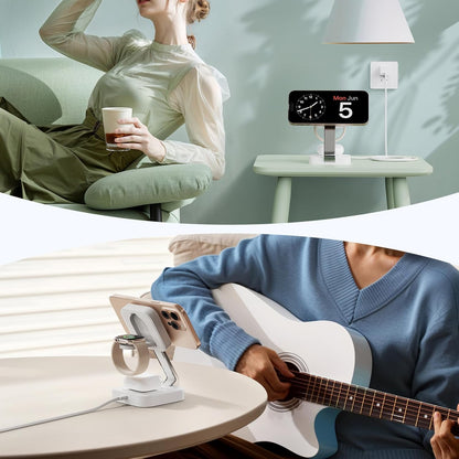 2026 Traveling Wireless Mag-Safe Fast Magnetic 3 in 1 Charging Station