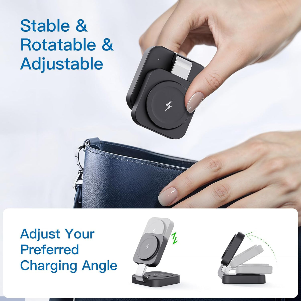 2026 Traveling Wireless Mag-Safe Fast Magnetic 3 in 1 Charging Station