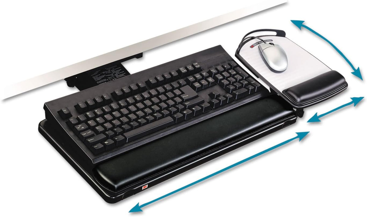 Knob Adjust Keyboard Tray, 17.75 in Track