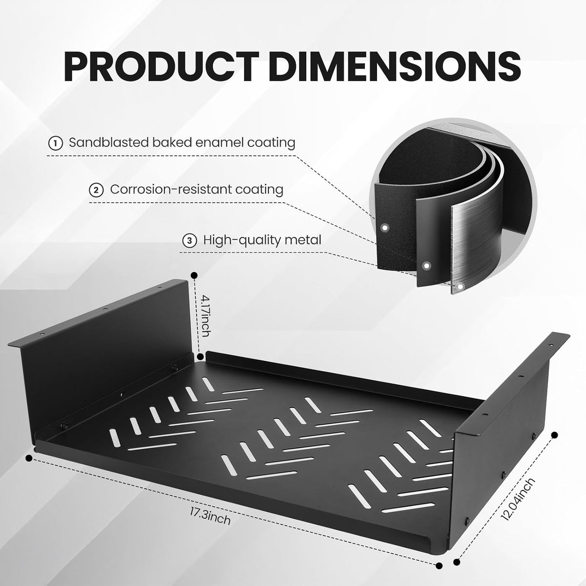 17.3-inch Under Desk Shelf - Under Desk Storage Shelf